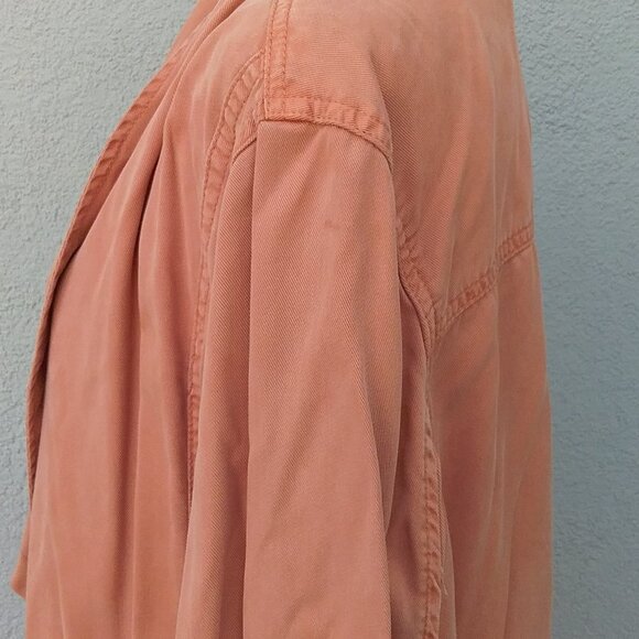 Max Jeans Jacket Women's Size Med Desert Color Open Front tie waist Tencel Fall - Picture 5 of 7